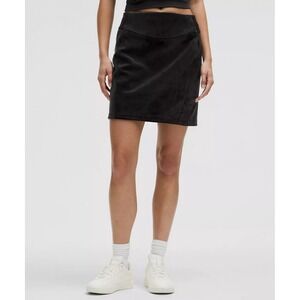 Lululemon Scuba High-Rise Mini Skirt‎ Velvet Size XL Black NWT